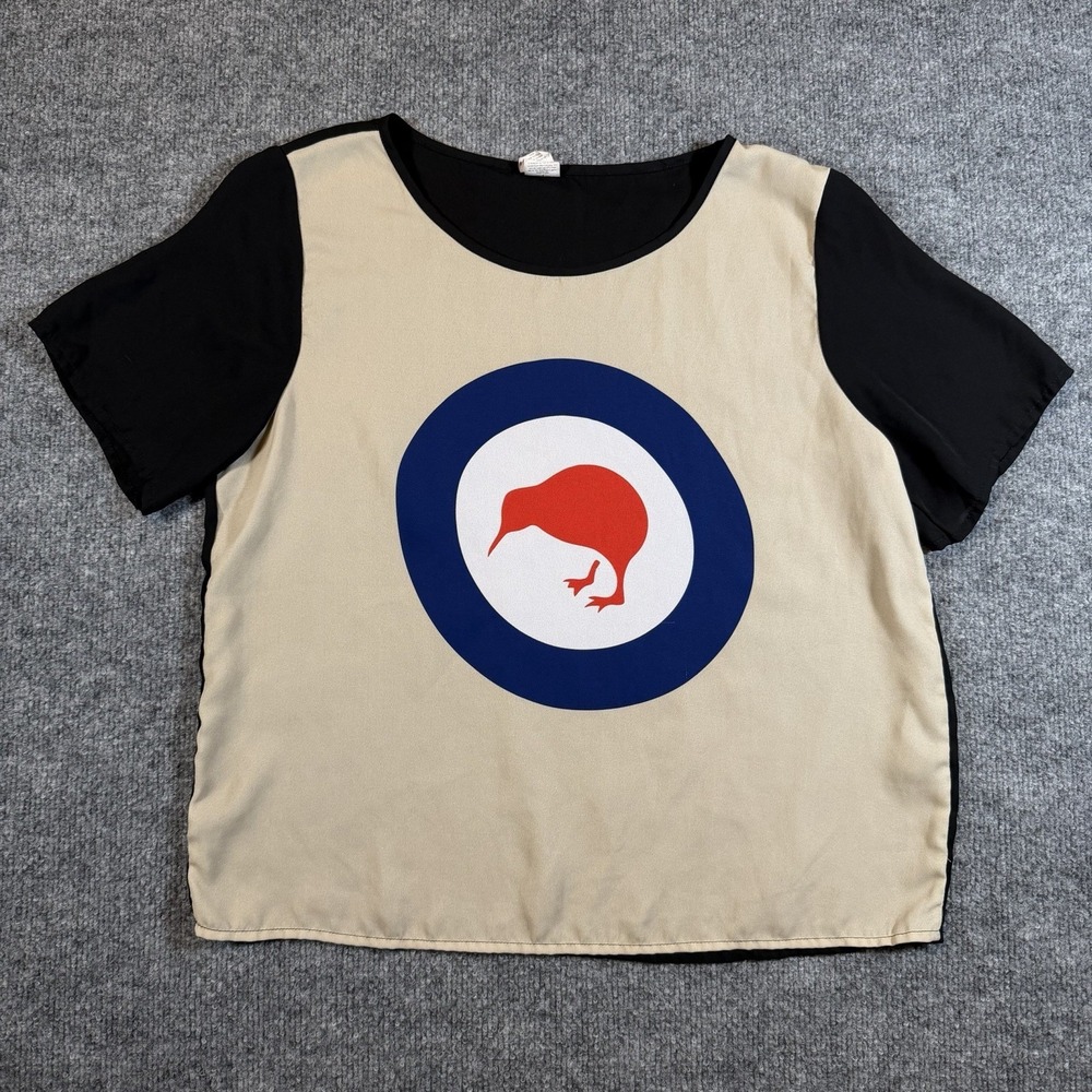 New Zealand Roundel RNZAF Air Force Kiwi Womens Short Sleeve Shirt Medium